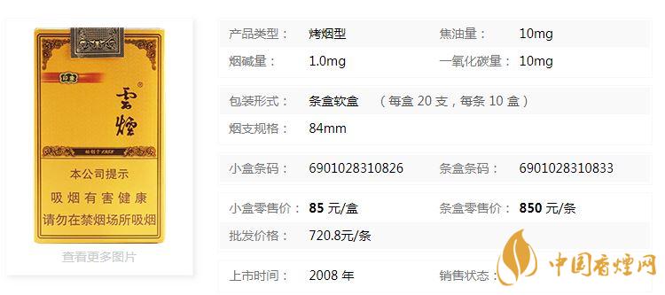 云煙軟禮印象小盒多少錢一包？云煙軟禮印象小盒價格2020