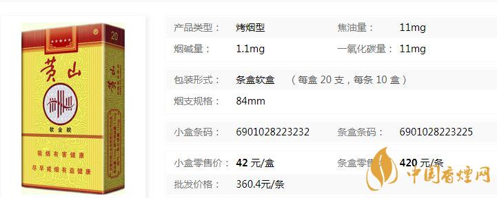 黃山軟金皖軟盒多少錢？黃山軟金皖煙價格及參數(shù)