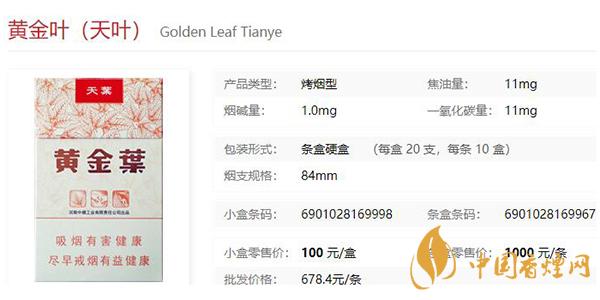 黃金葉天葉多少錢(qián)一盒 黃金葉天葉價(jià)格參數(shù)一覽2021